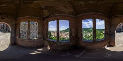 View of Heidelberg from one of the castle’s corner towers.