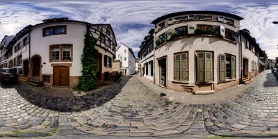 Cobblestone street in Heidelberg’s old town.