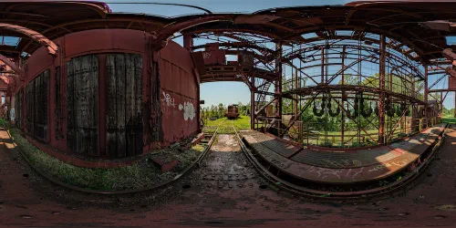 The supply train station in the carrie furnace.