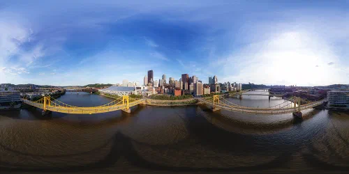 Downtown Pittsburgh during a sunny summer day.